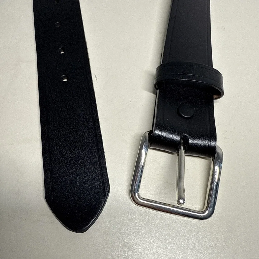 Belt Imitation Leather With Reflective Band  Mens Sz 32 Black Detachable Buckle